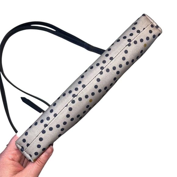 Fossil Dawson Polka Dot Crossbody Bag Purse Gray Navy Mustard Adjustable Strap - Picture 10 of 16